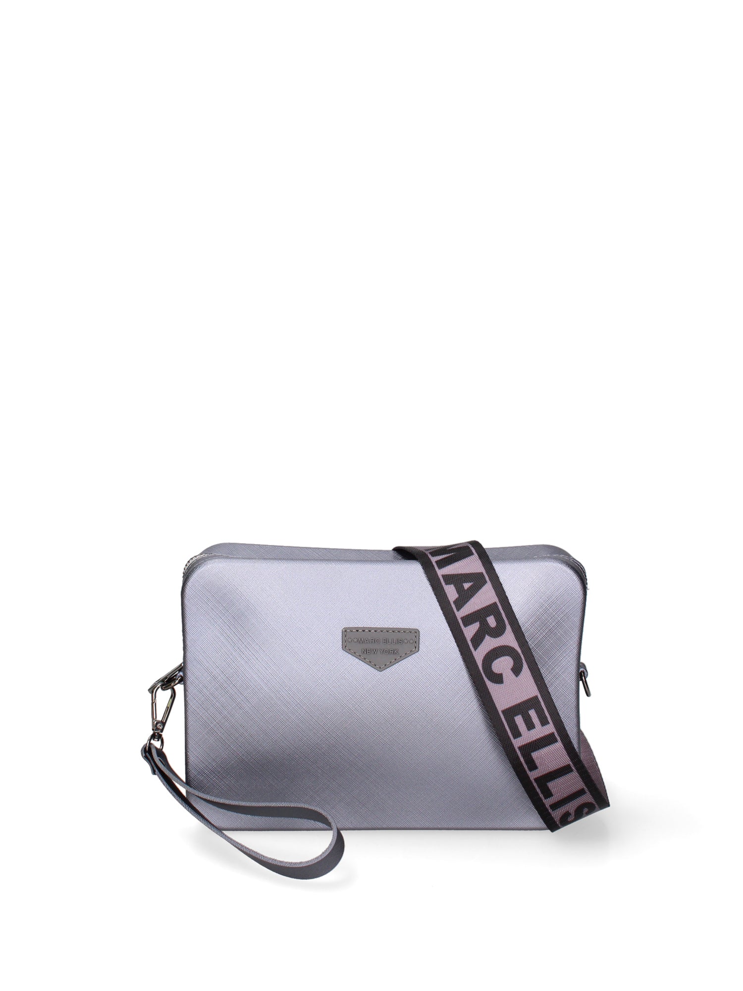 Borsa a tracolla da donna 100% Pvc FLAT-FLOWE-GUN METAL - CDF Marc Ellis
