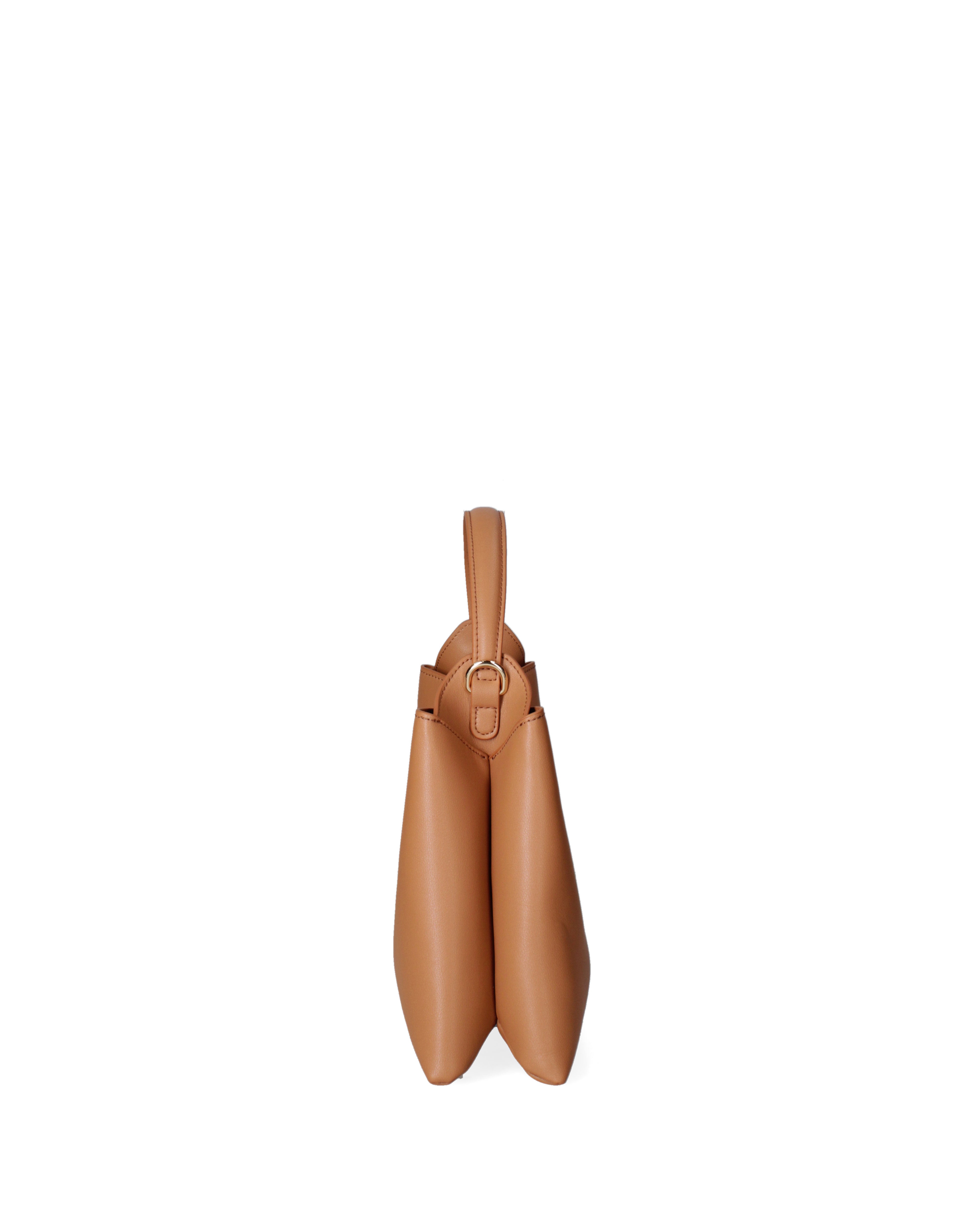 Borsa a mano da donna 100% pelle riciclata 07227-Cuoio Viola Castellani