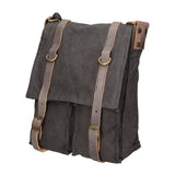 Milena Borsa a tracolla unisex Canvas e vera pelle ZG3009-NERO BLACK Gave Lux