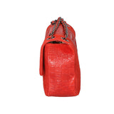 Edvige Borsa a spalla da donna Pelle Croco Stampata 80045-ROSSO RED Gave Lux
