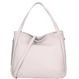 Borsa a spalla da donna Misto pelle e tessuto 07155-D86 GRIGIO PERLA Roberta Rossi