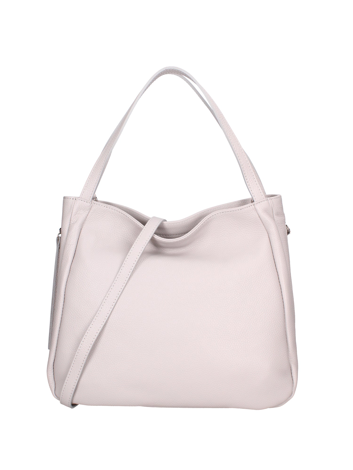 Borsa a spalla da donna Misto pelle e tessuto 07155-D86 GRIGIO PERLA Roberta Rossi