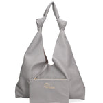 Borsa a spalla da donna 100% vera pelle 07156-D16 GRIGIO Viola Castellani