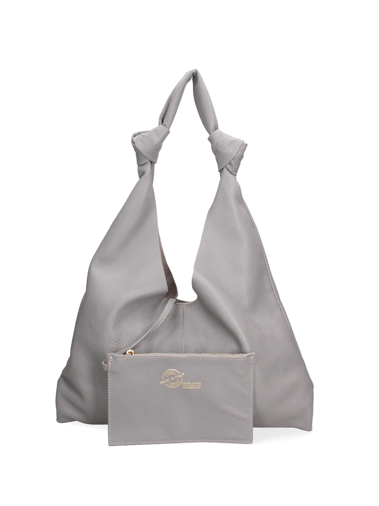 Borsa a spalla da donna 100% vera pelle 07156-D16 GRIGIO Viola Castellani