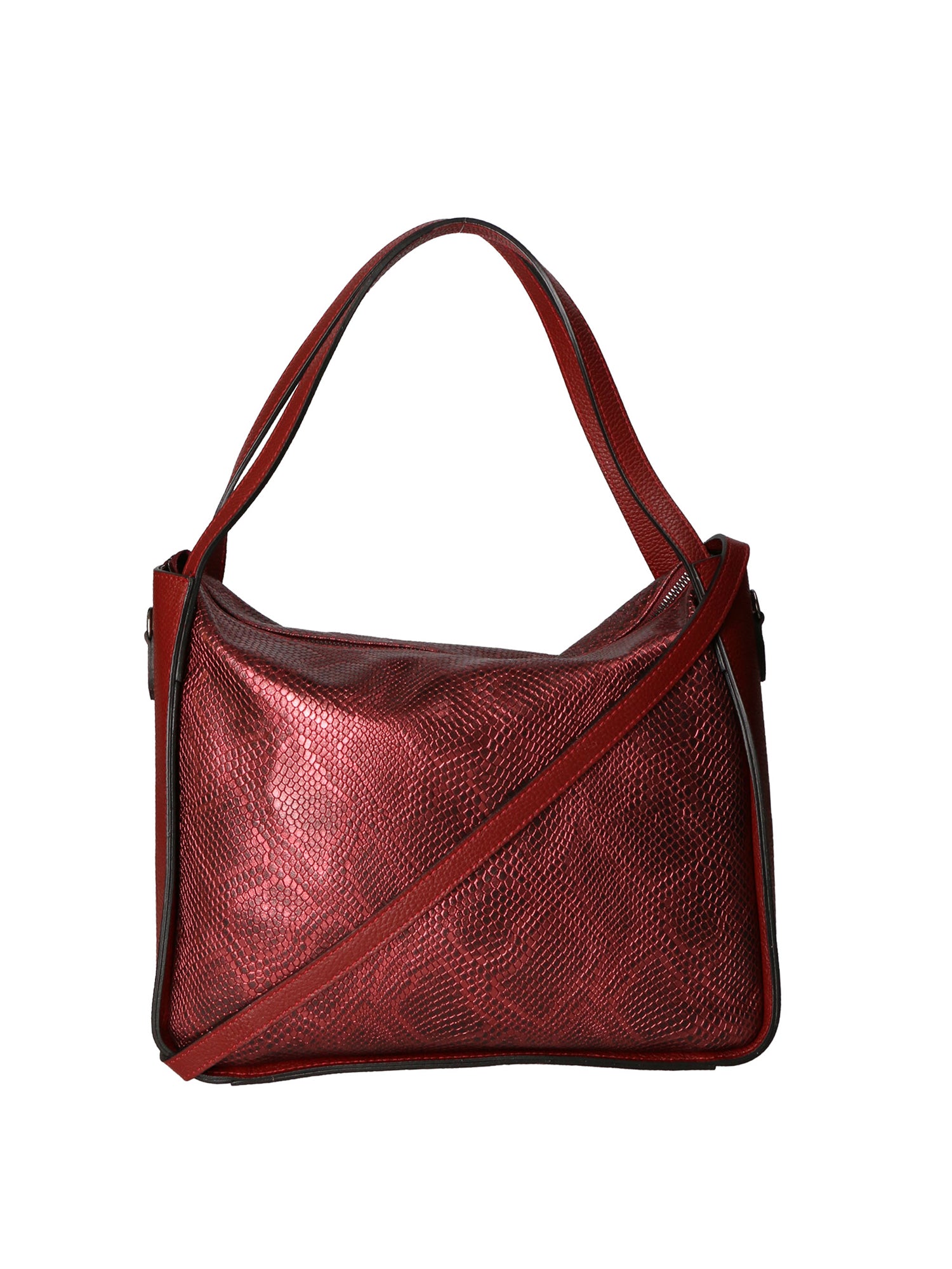 Aura Borsa a spalla da donna Vera pelle stampata lizard 05517-D10 RUBINO L019 RUBINO Gave Lux