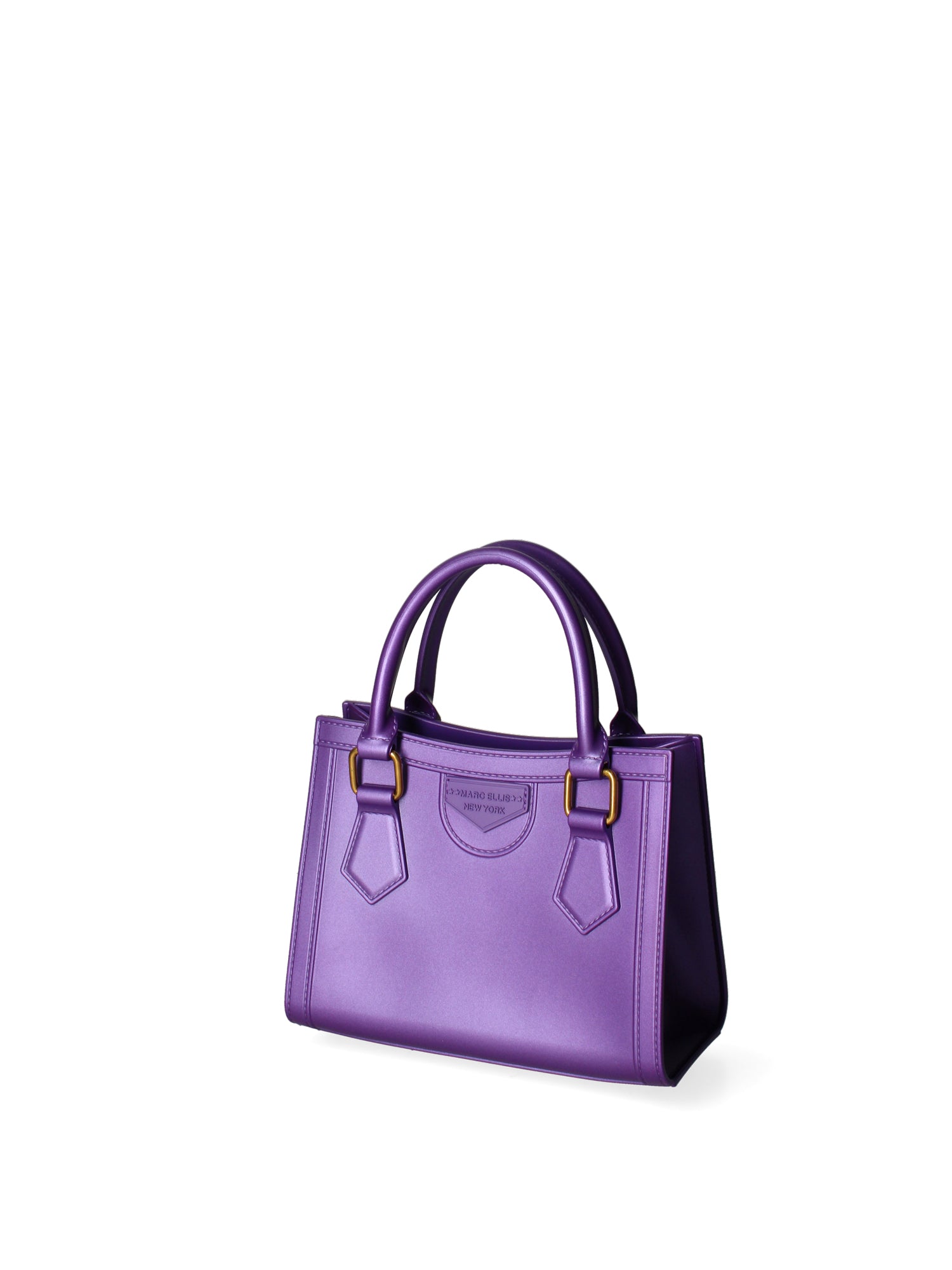 Borsa a mano da donna 100% Pvc FLAT-WOOD-S 24-VIOLET INDIGO - LIGHT OTTONE Marc Ellis