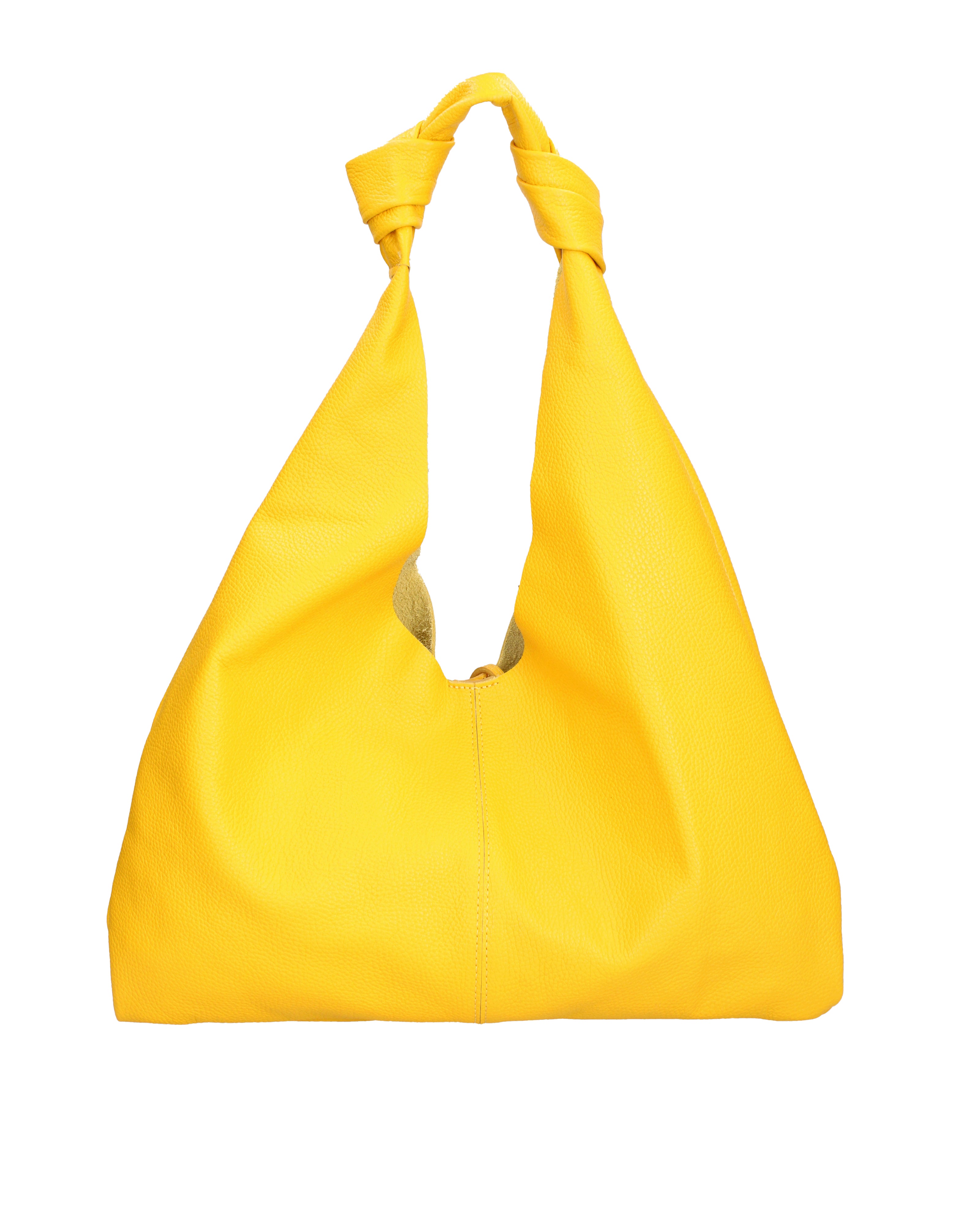 Borsa a spalla da donna 100% vera pelle 07156-D04 GIALLO Viola Castellani
