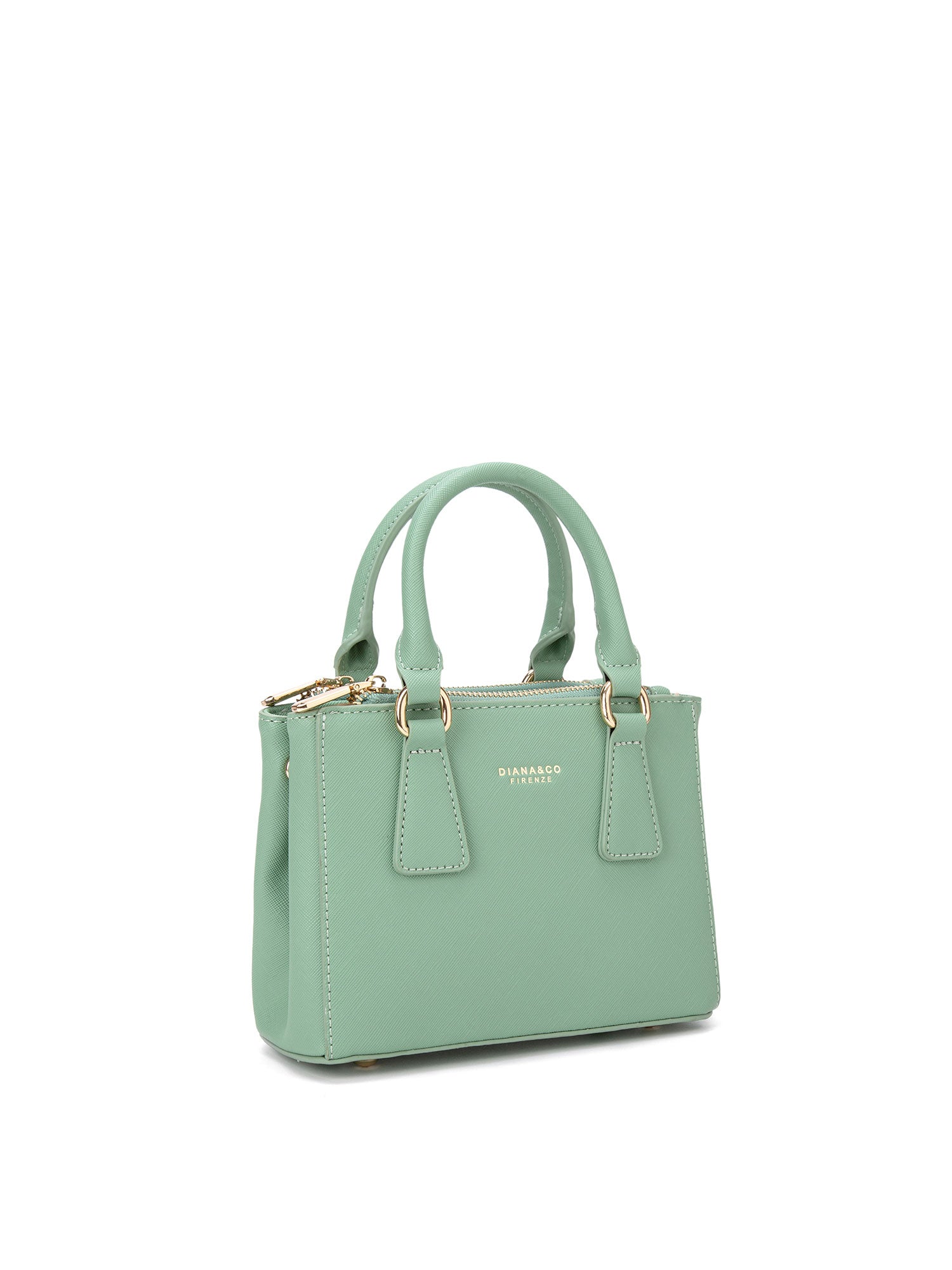 Borsa a mano da donna 100% pelle vegana PU 720-1PT-JADE GREEN Diana&co