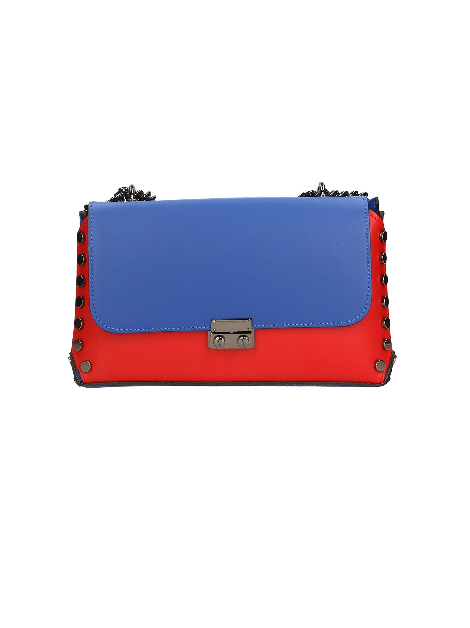 Vera pelle 8641-ROSSO+BLU Borsa a tracolla da donna Evanthe Pro Gave Lux