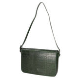 Azzurra Borsa a spalla da donna Vera pelle croco 05699-C14 VERDE SCURO Gave Lux