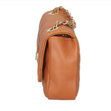 Carolina Borsa a spalla da donna Vera pelle 1073-S17 CUOIO SCURO Gave Lux