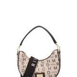 Borsa a spalla da donna 100% Tessuto JR-W-1162MTP-BONE BLACK-GOLD John Richmond