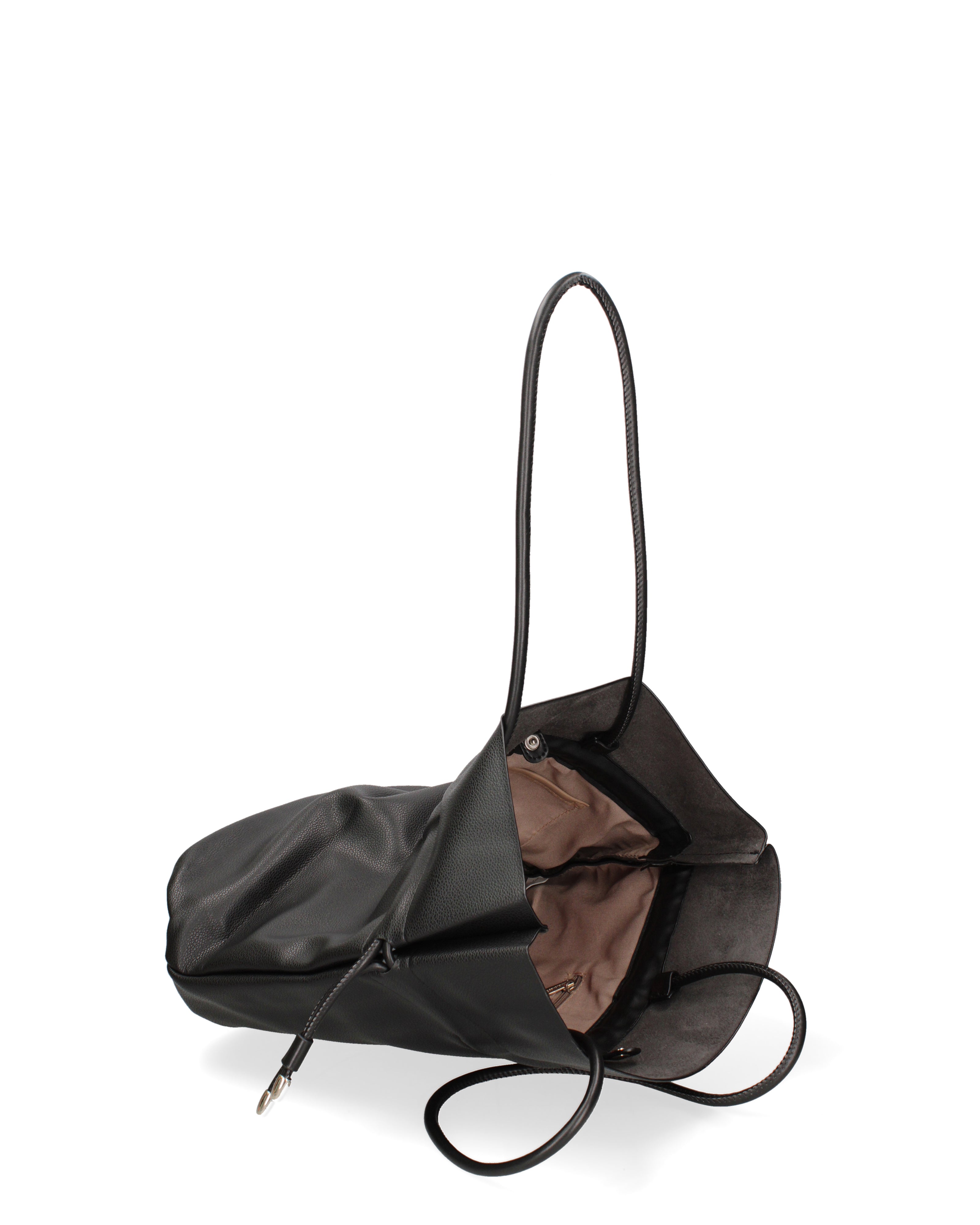 Borsa a spalla da donna 100% PVC F6717-2-BLACK David Jones