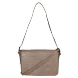 Azzurra Borsa a spalla da donna Vera pelle croco 05699-C40 TAUPE SCURO DARK TAUPE Gave Lux