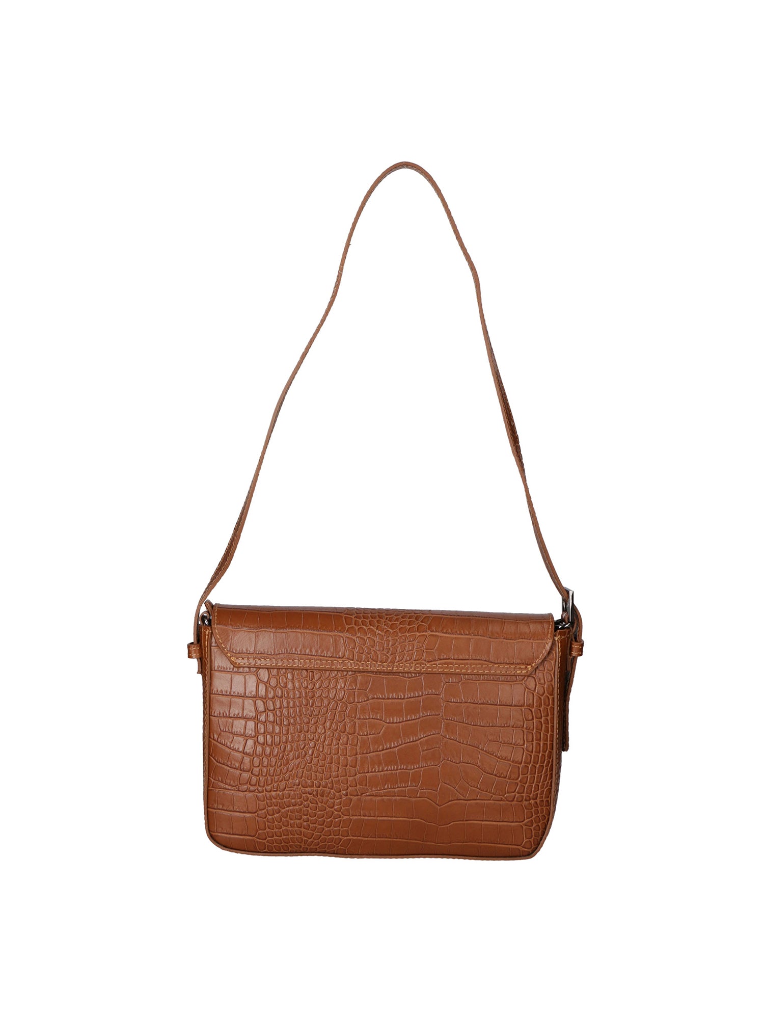 Azzurra Borsa a spalla da donna Vera pelle croco 05699-C17 CUOIO COGNAC Gave Lux