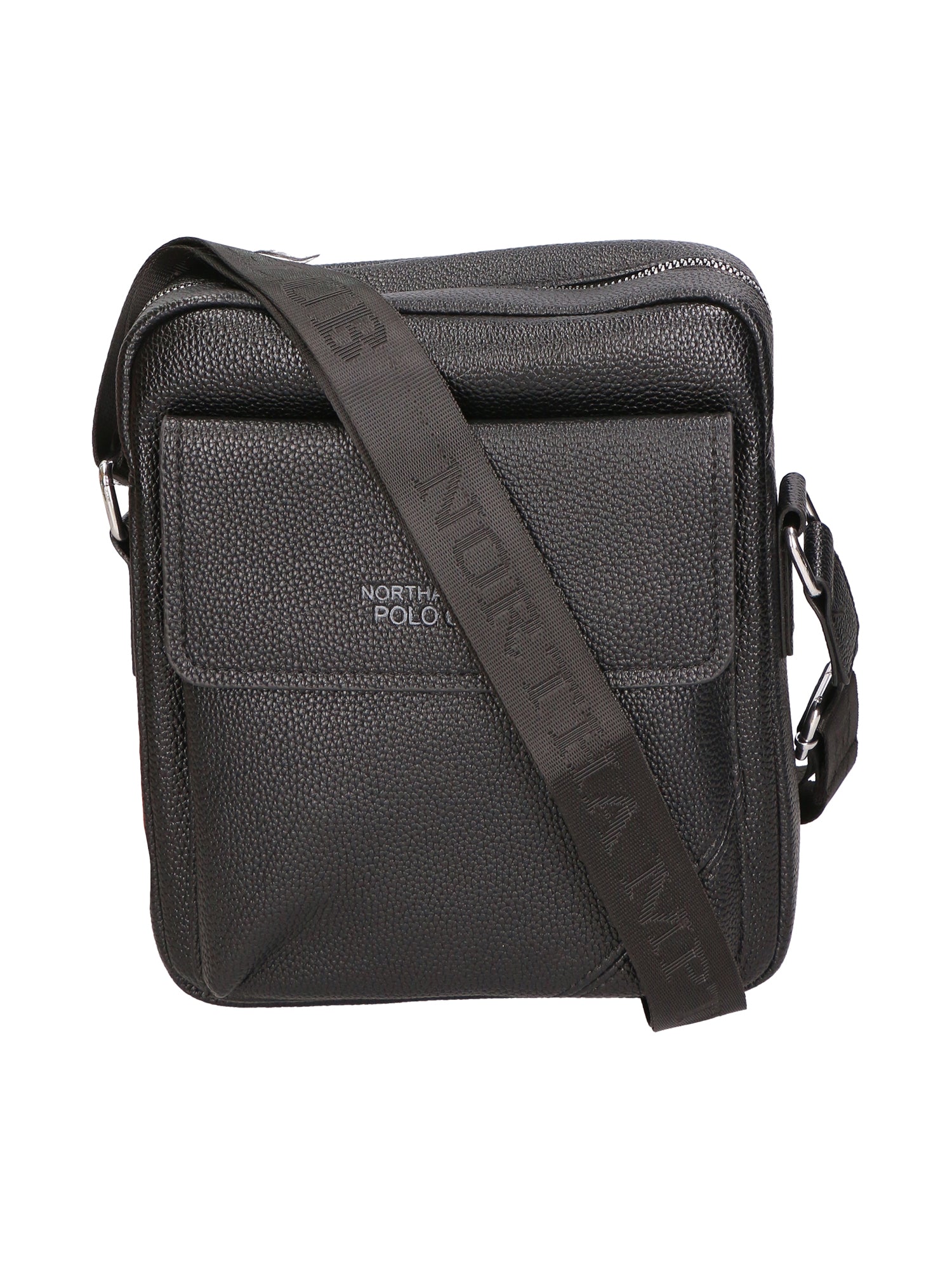 Borsa a tracolla uomo 100% pelle PU PCL3027-BLACK Northampton Polo Club