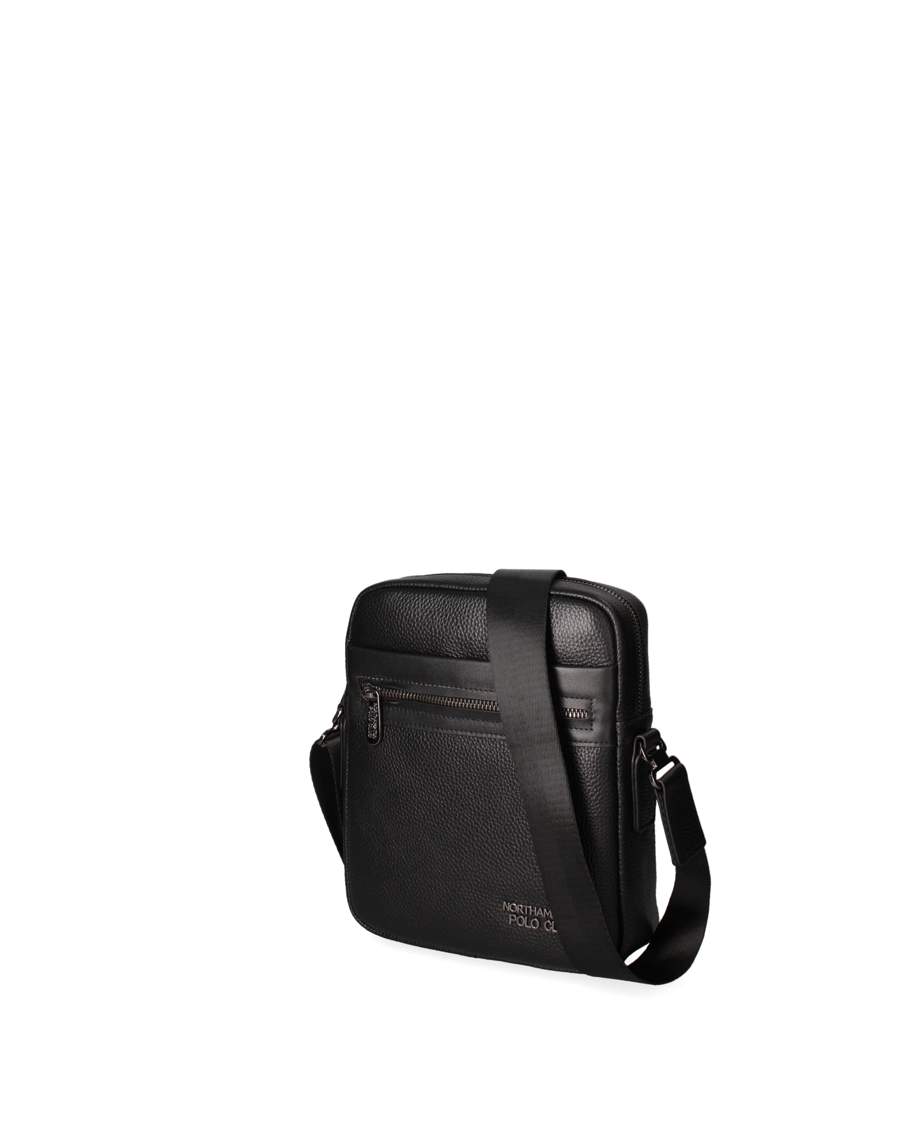 Borsa a tracolla uomo vera pelle Casual PC3218-NERO Northampton Polo Club