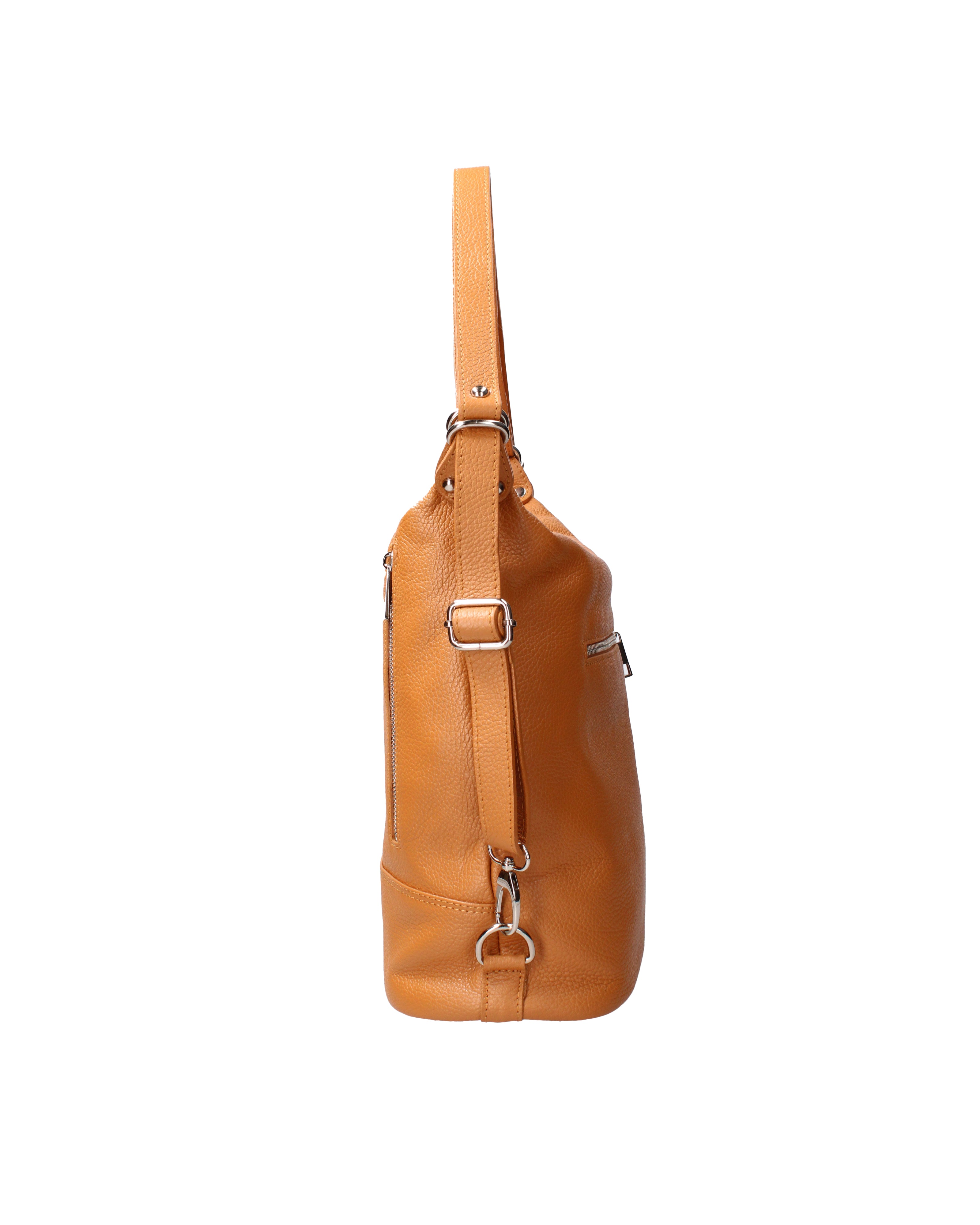 Vera pelle 07135-D44 CUOIO Borsa a spalla convertibile Anjelica Viola Castellani