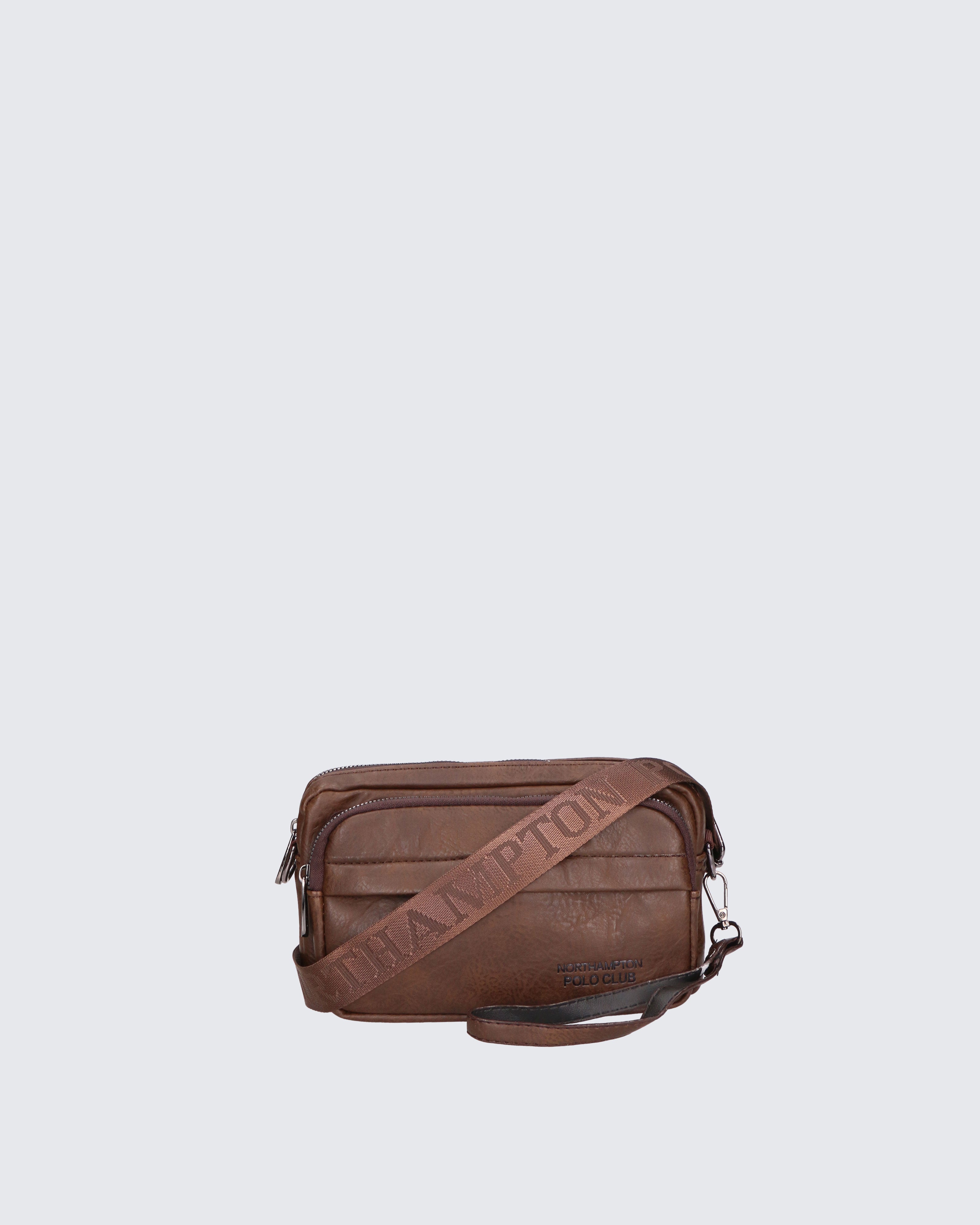 Pochette uomo in pelle PU Vegan PCL3048-BROWN Northampton Polo Club