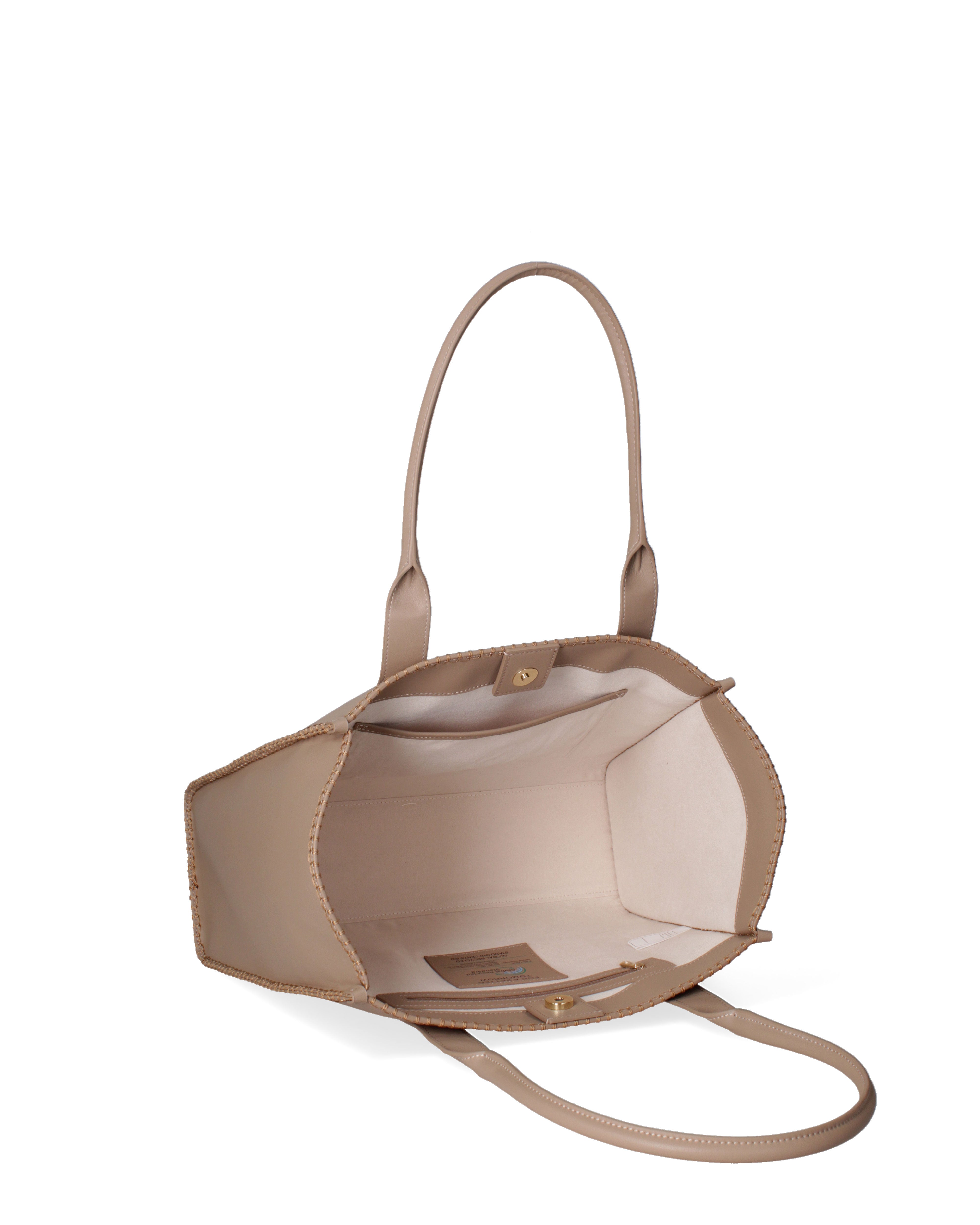 Borsa a spalla da donna 100% pelle riciclata 07225-Taupe Viola Castellani