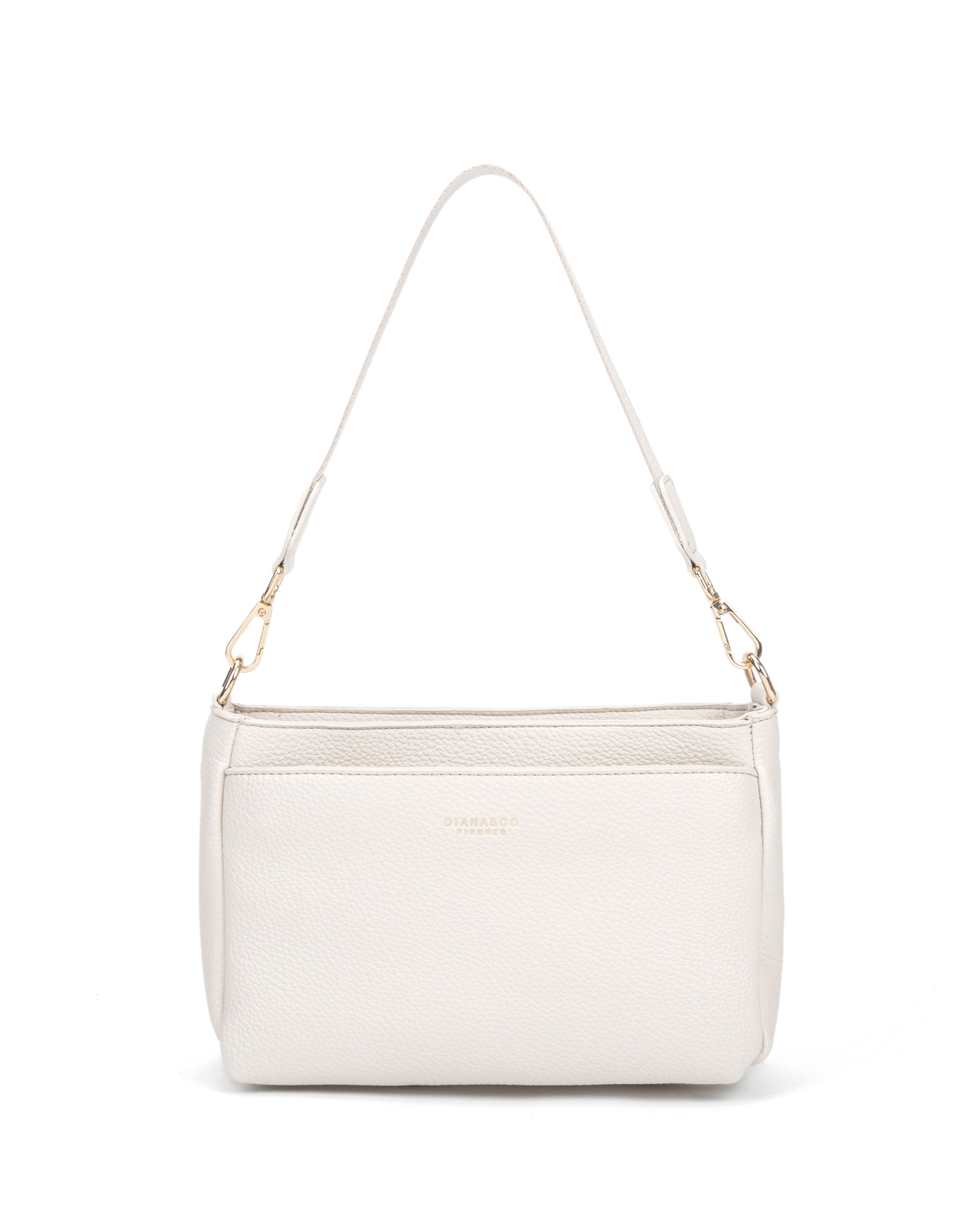 Borsa a spalla da donna 100% pelle vegana PU 703-1PT-BEIGE Diana&co