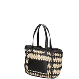 Borsa a mano da donna Paglia intrecciata 07382-BLACK G12 Viola Castellani