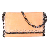 Livorno Borsa a Spalla Donna Vera Pelle 1144-SALMONE Gave Lux