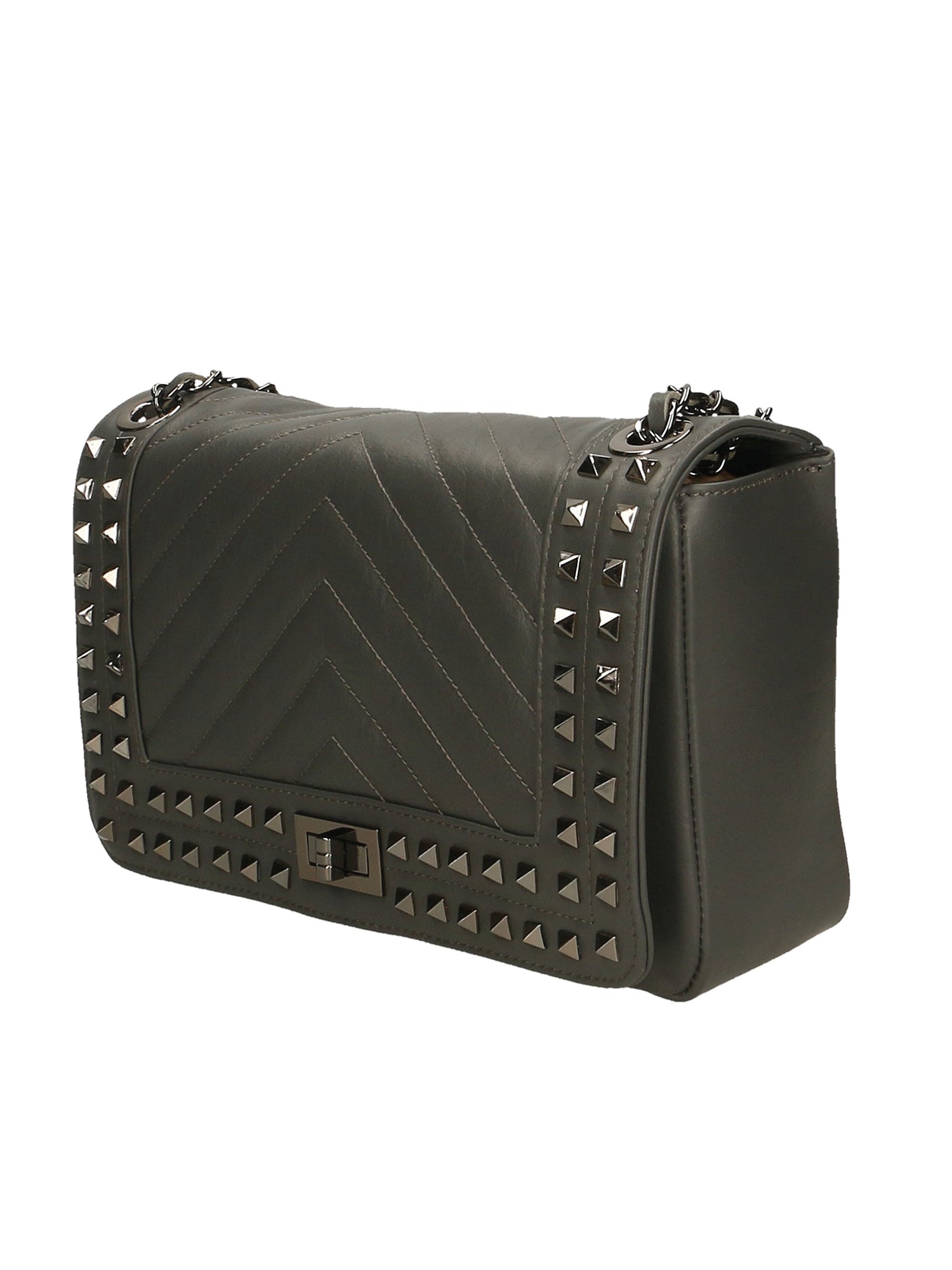 Bologna Borsa a spalla da donna Vera pelle 6590-GRIGIO GREY Gave Lux