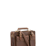 Borsa a mano unisex in vera pelle Made in Italy 4506-TESTA DI MORO Alessia Firenze