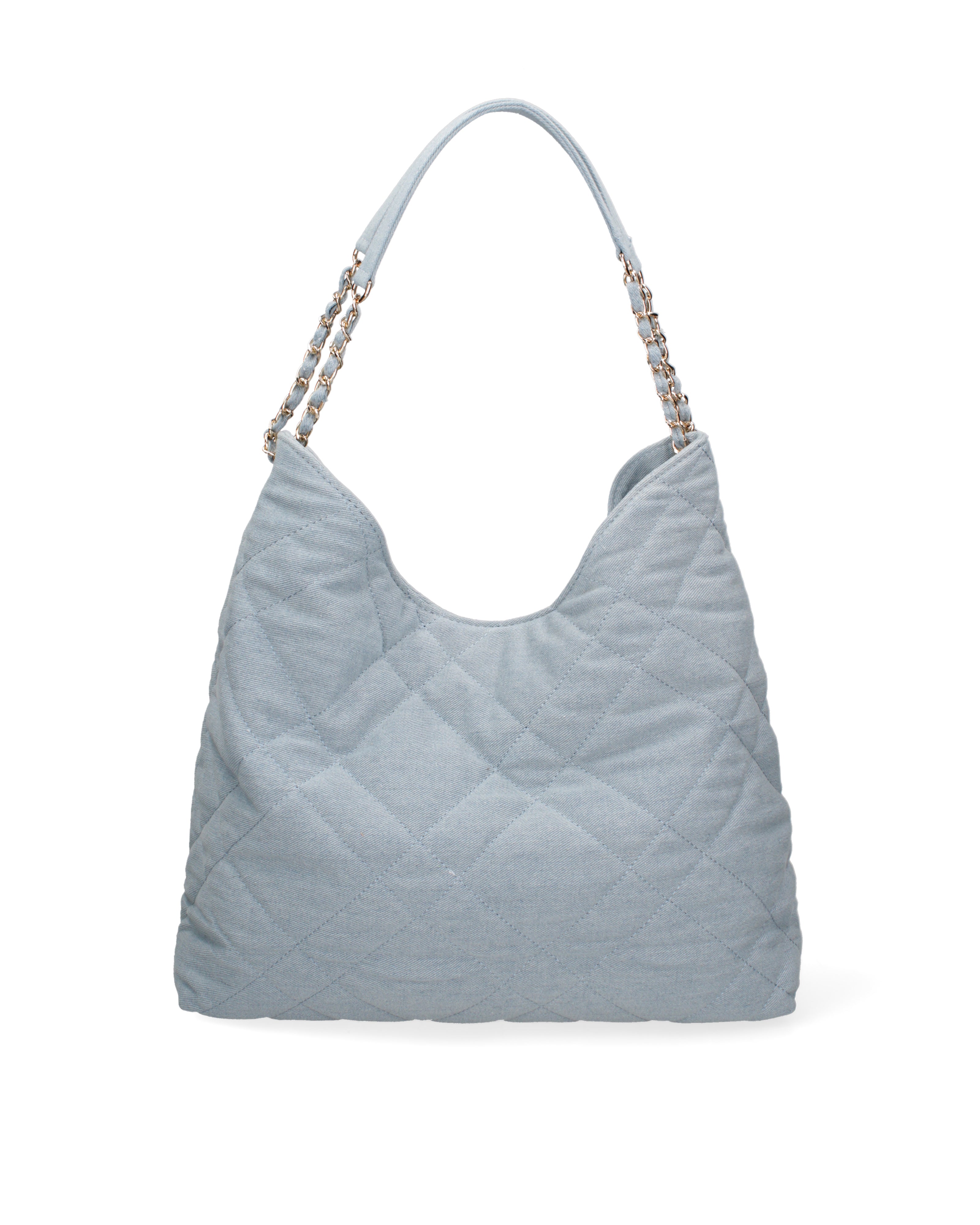 Borsa a spalla da donna Nylon ed ecopelle DC3533-4-LIGHTBLUE Diana&co