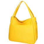 Borsa a spalla da donna Misto pelle e tessuto 07155-D04 GIALLO Roberta Rossi