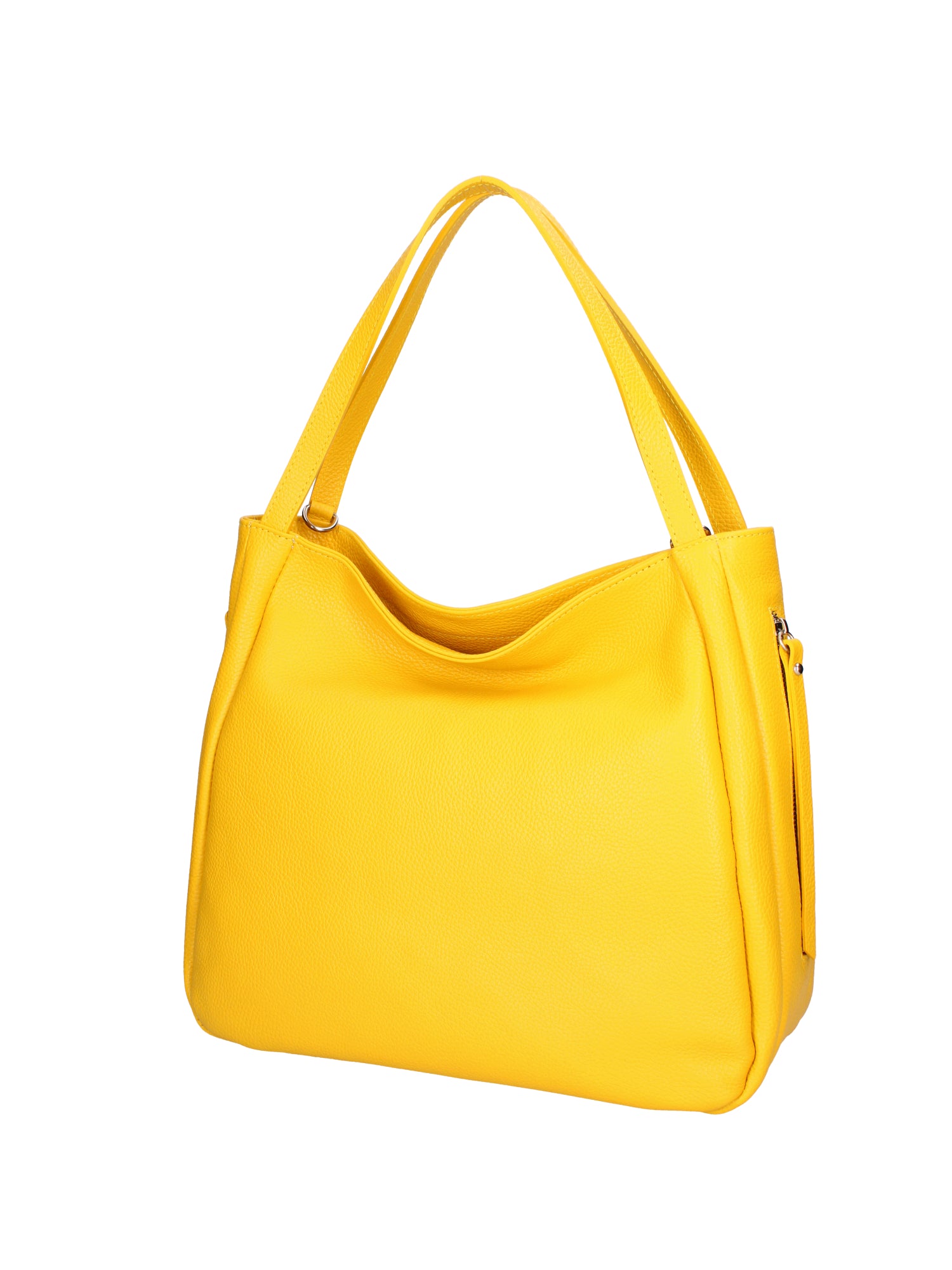 Borsa a spalla da donna Misto pelle e tessuto 07155-D04 GIALLO Roberta Rossi