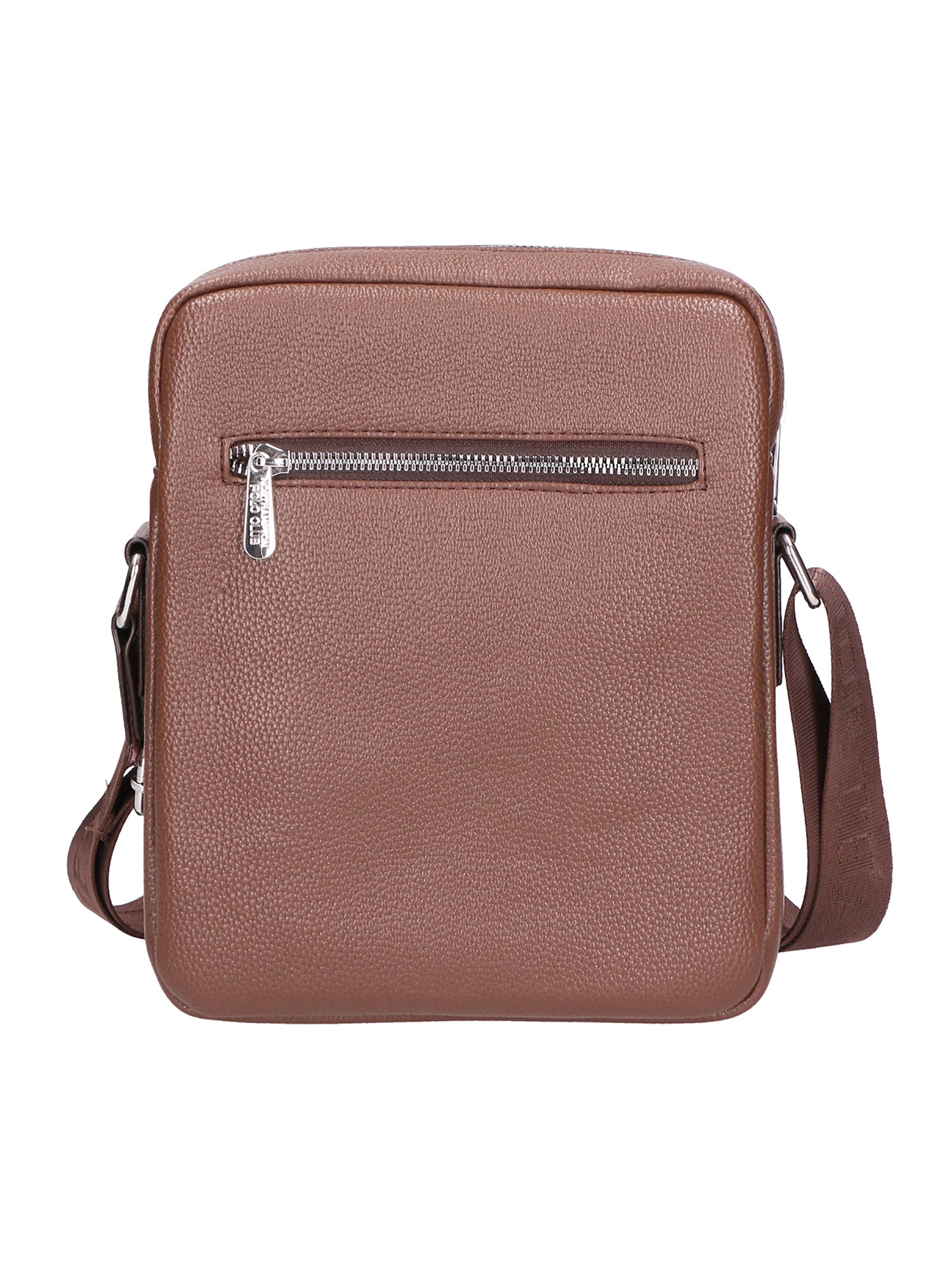 Borsa a tracolla uomo Pelle PU vegana PCL3025-LIGHT BROWN Northampton Polo Club
