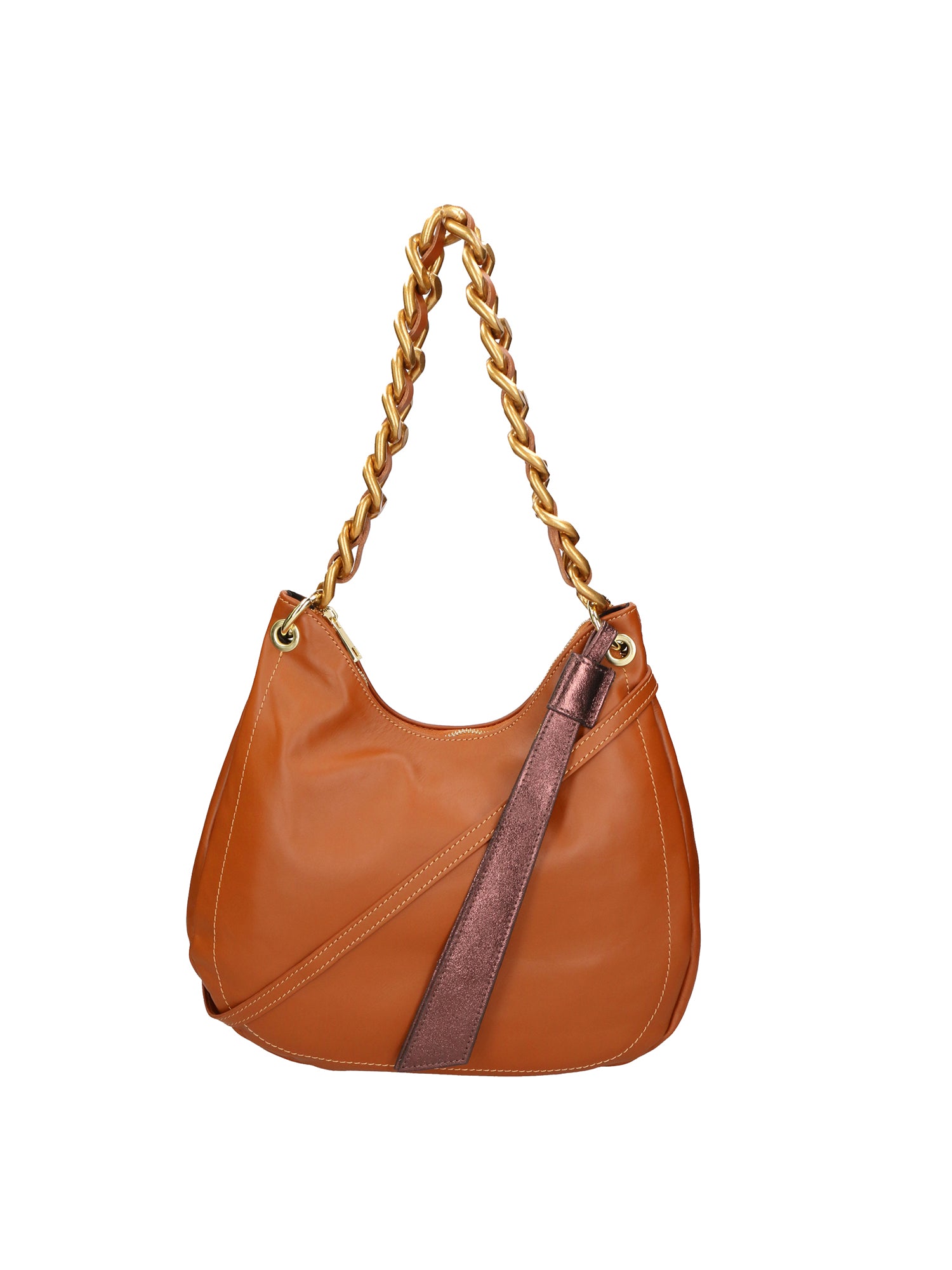 Artemisia Borsa a spalla da donna Vera pelle 05462-S17 CUOIO SCURO L015 T.MORO Gave Lux