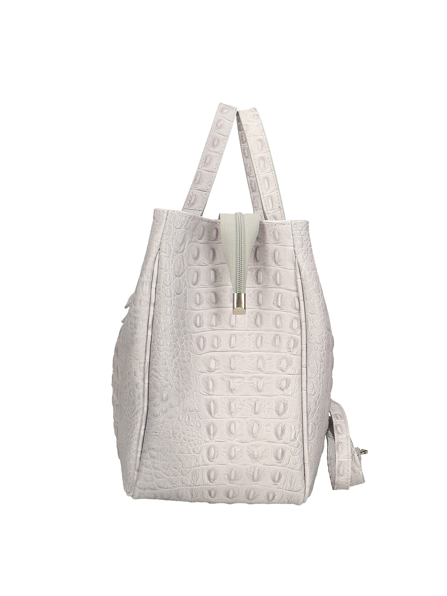 Ascoli Borsa a mano da donna Pelle stampata cocco 7718-GRIGIO Gave Lux