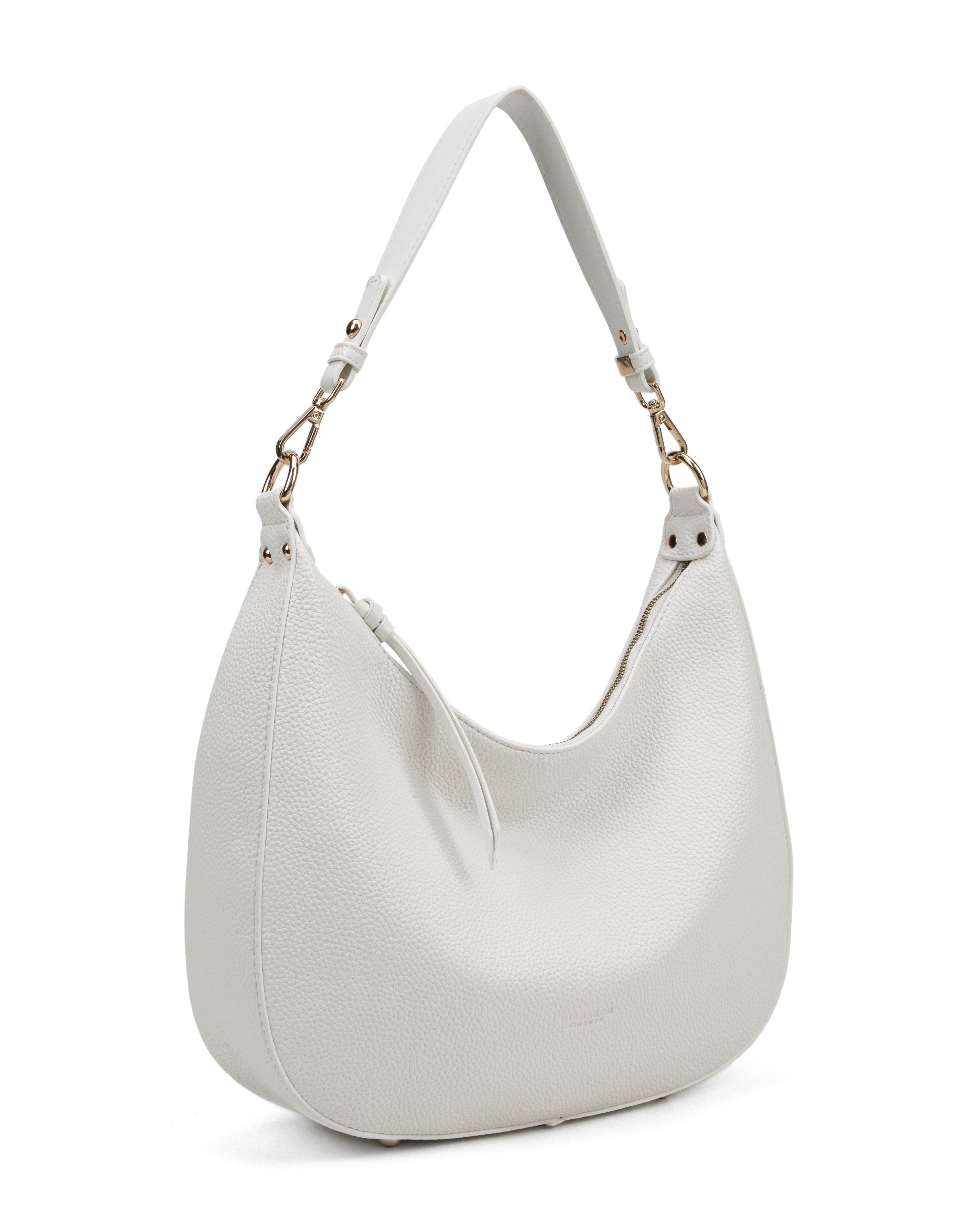 Borsa a spalla da donna 100% pelle vegana PU 715-1PT-WHITE Diana&co