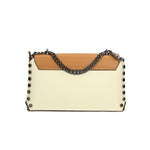 Vera pelle 8641-BEIGE+CUOIO Borsa a tracolla da donna Evanthe Pro Gave Lux