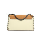 Vera pelle 8641-BEIGE+CUOIO Borsa a tracolla da donna Evanthe Pro Gave Lux