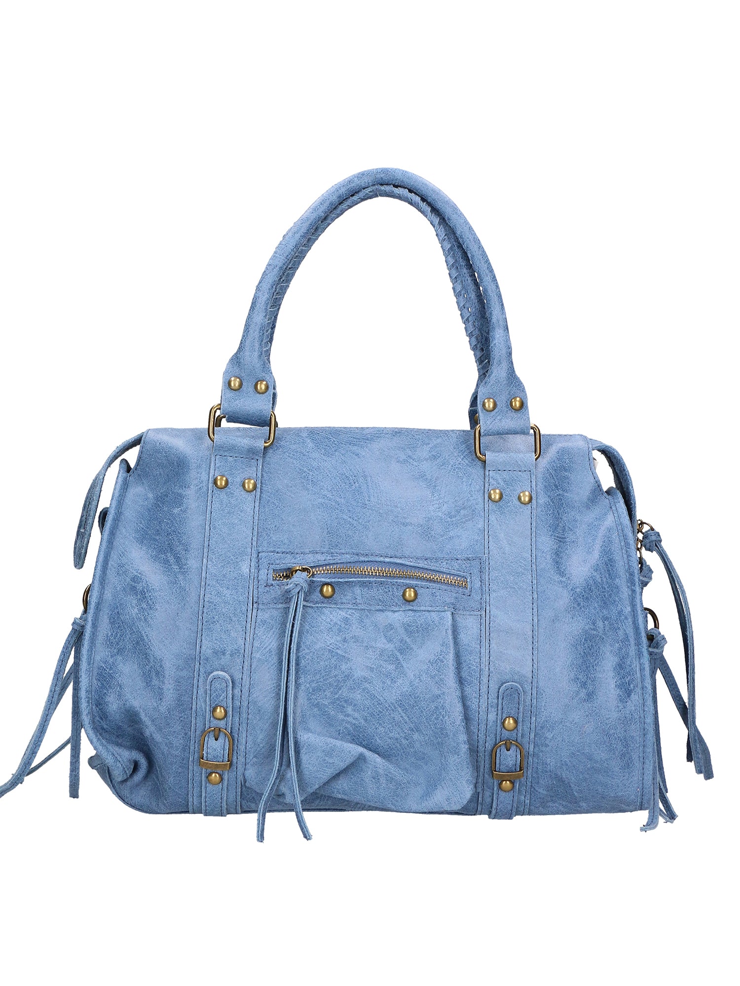 Elara Borsa a spalla da donna Vera pelle 06090-BLU JEANS Gave Lux