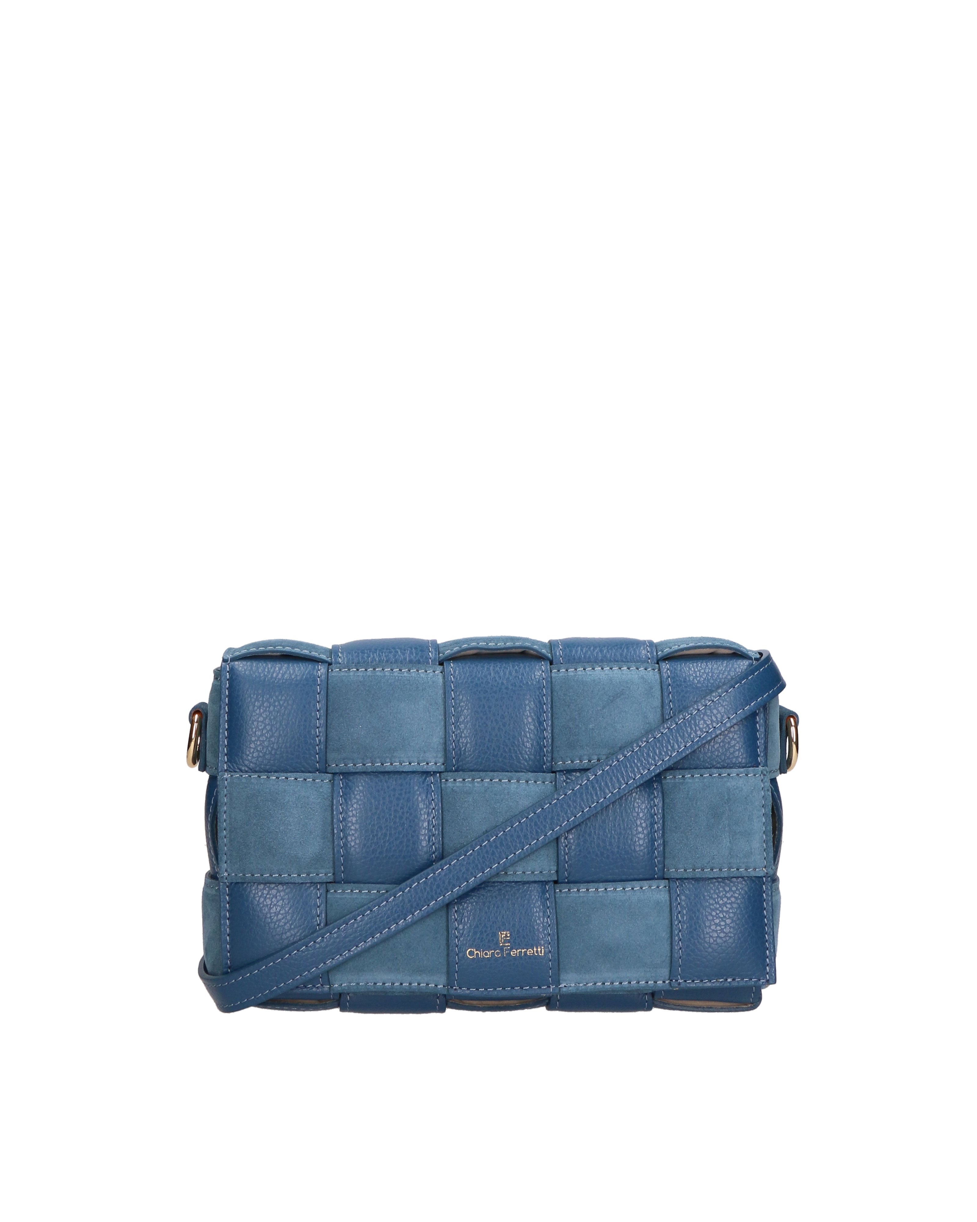 Aranea Borsa a tracolla donna Vera pelle R6080B-D43 BLU PAVONE Chiara Ferretti