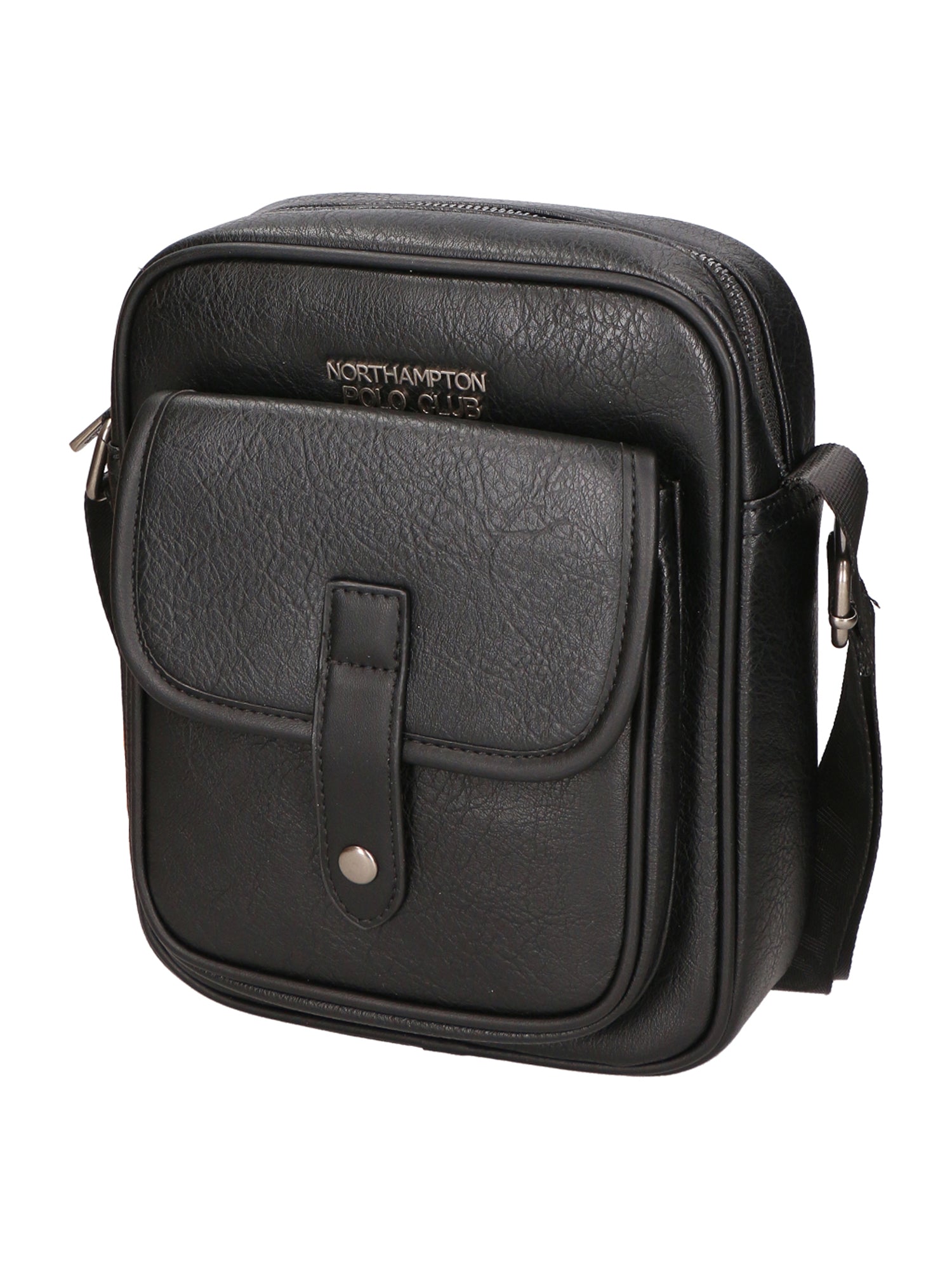 Borsa a tracolla uomo 100% PU Leather PCL3005-BLACK Northampton Polo Club