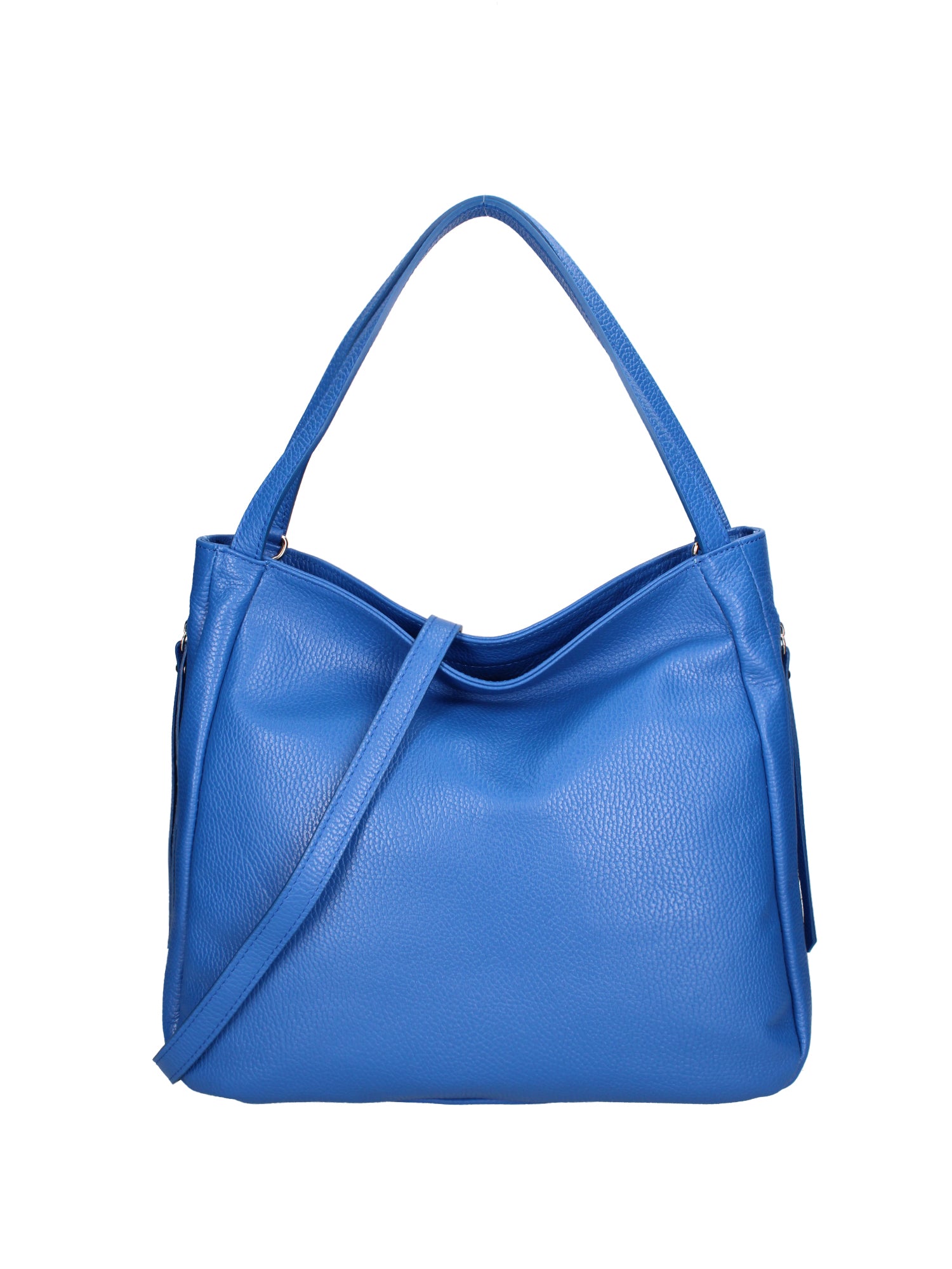Borsa a spalla da donna Misto pelle e tessuto 07155-D22 BLUETTE Roberta Rossi