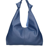 Borsa a spalla da donna 100% vera pelle 07156-D24 BLU Viola Castellani