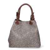 Elenia Borsa a mano da donna Vera pelle 80049-018 GRIGIO MEDIO Gave Lux