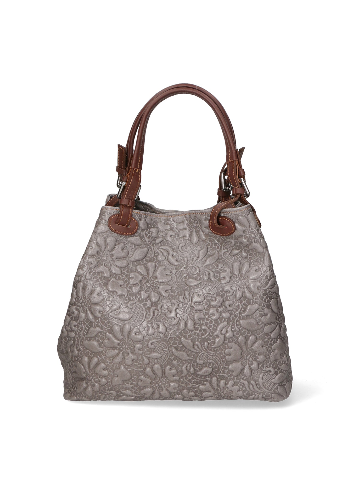 Elenia Borsa a mano da donna Vera pelle 80049-018 GRIGIO MEDIO Gave Lux