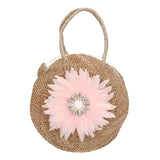 Karen Borsa a mano da donna Paglia intrecciata 88121-ROSA Gave Lux