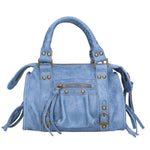Erisia Borsa a spalla da donna Vera pelle 06091-BLU JEANS Gave Lux