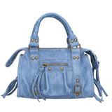 Erisia Borsa a spalla da donna Vera pelle 06091-BLU JEANS Gave Lux