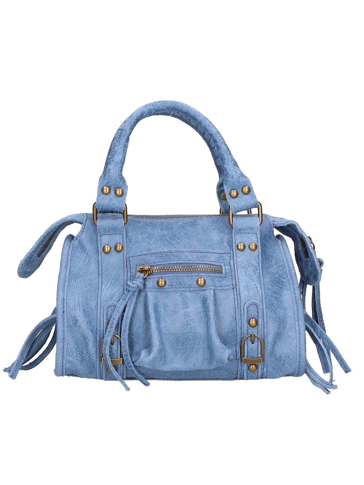 Erisia Borsa a spalla da donna Vera pelle 06091-BLU JEANS Gave Lux