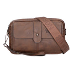 Borsa a tracolla da uomo 100% pelle PU PCL3049-BROWN Northampton Polo Club